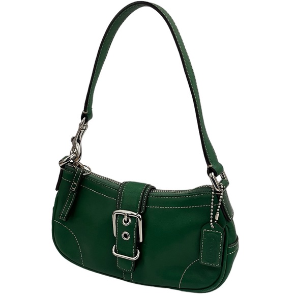 Coach Y2K Demi Hampton Green Leather Mini Hobo Bag Buckle 7542 Vintage 2005 RARE - Picture 2 of 12